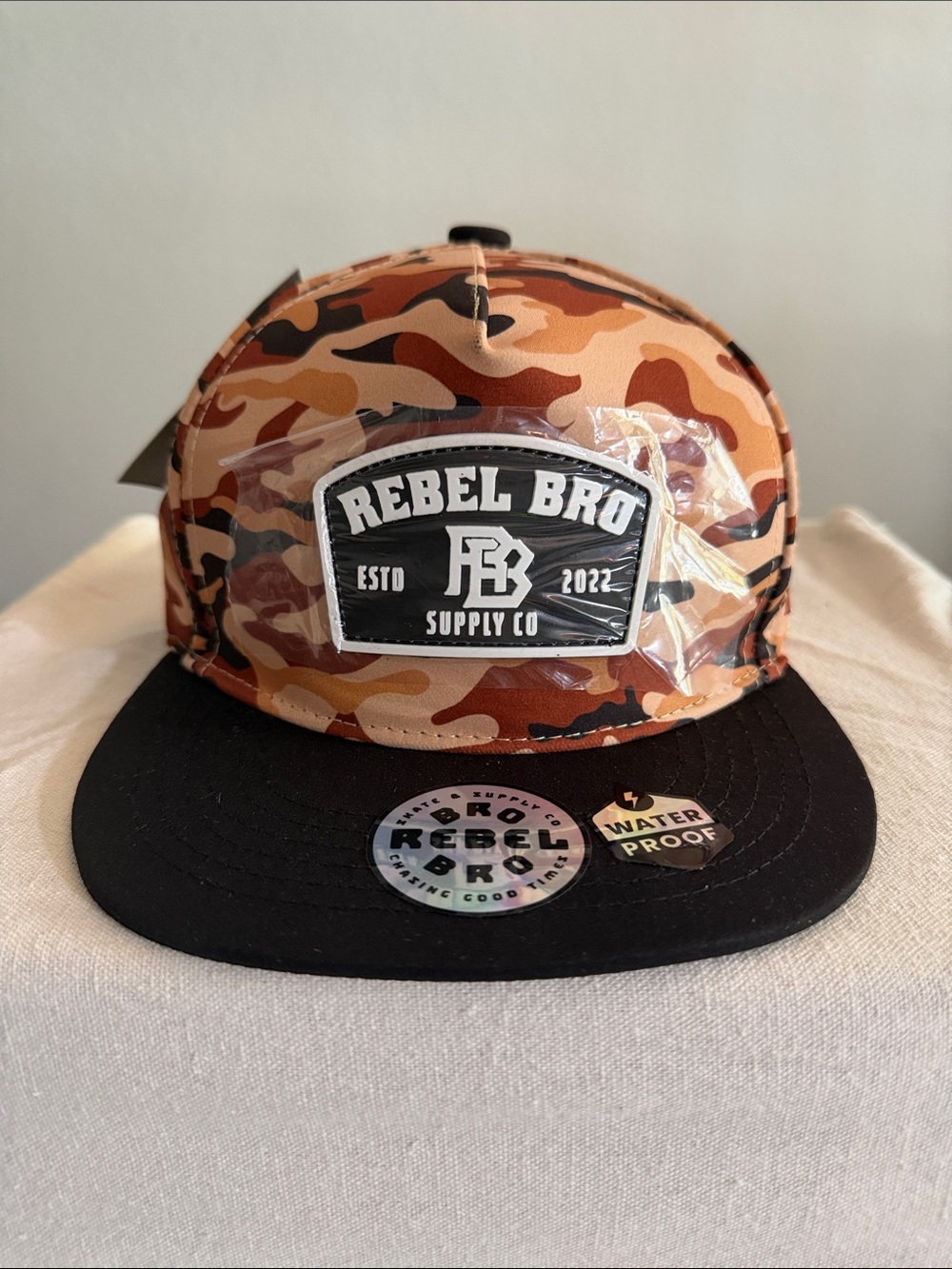 REBEL BRO Camo Snapback Hat - Brown/Black- youth